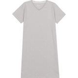 By Louise - Dames Nachthemd - Katoen - V-hals met Kant - Korte Mouwen