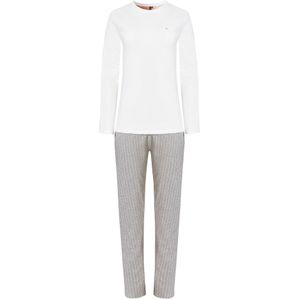 By Louise - Pyjama Set - Wit/Grijs Gestreept - Dames - Lange Mouwen
