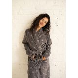 By Louise - Fleece Badjas - Antraciet - Dames