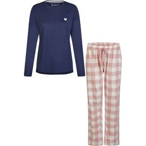 By Louise - Pyjama Set - Roze - 100% Katoen - Flanel met Geruit Patroon