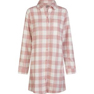 By Louise - Pyjama Nachthemd - Flanel - Geruit - Roze