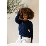 By Louise - Dames Pyjama Set - Blauw - Hartjes Print