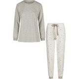 By Louise - Dames Winter Pyjama Set - Wit - Badstof - Lang