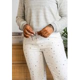 By Louise - Dames Winter Pyjama Set - Wit - Badstof - Lang