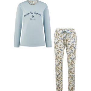 By Louise - Pyjama Set - Lichtblauw - Bloemen Print - Dames
