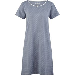 By Louise - Dames Nachthemd - Blauw - 100% Jersey Katoen