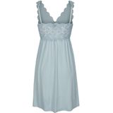 By Louise - Slipdress - Blauw - 95% Viscose, 5% Elastaan - Kant