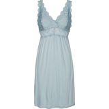 By Louise - Slipdress - Blauw - 95% Viscose, 5% Elastaan - Kant