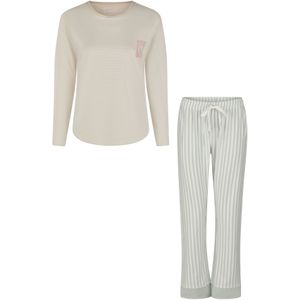 By Louise - Pyjama Set - Beige/Mintgroen - 100% Katoen Single Jersey
