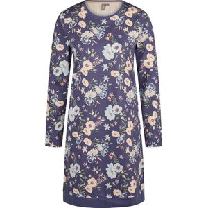 By Louise - Nachthemd - Donkerblauw - 100% Katoen - Bloemenprint