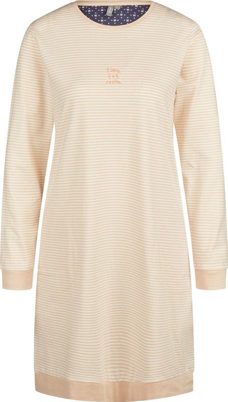 By Louise - Nachthemd - Oranje - 100% Katoen - Lange Mouwen