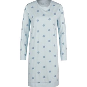 By Louise - Dames Nachthemd - Blauw - Katoen - Lange Mouwen