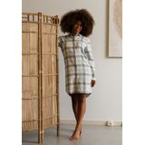 By Louise - Pyjama Nachthemd - Lang - Flanel - Geruit - Blauw
