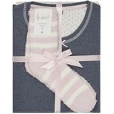 By Louise - Winter Pyjama Set - Blauw - Dames - Lange Pyjamabroek en Shirt met Lange Mouwen