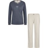 By Louise - Winter Pyjama Set - Blauw - Dames - Lange Pyjamabroek en Shirt met Lange Mouwen