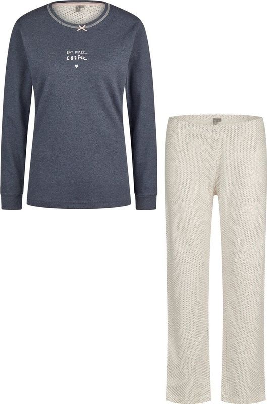 By Louise - Winter Pyjama Set - Blauw - Dames - Lange Pyjamabroek en Shirt met Lange Mouwen