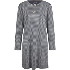 By Louise Dames Nachthemd Interlock Lange Mouw Gestreept Blauw - Maat S