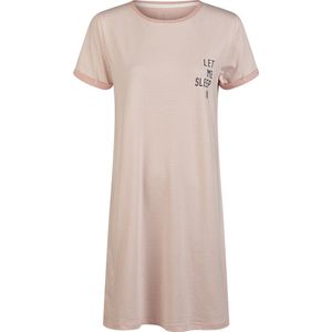 By Louise - Essential - Nachthemd - Roze - 100% Jersey Katoen, Korte Mouwen