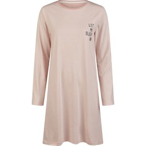 By Louise - Essential - Nachthemd - Roze - Lange Mouw