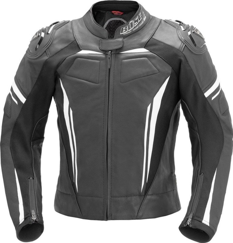 Büse - Imola - Leren Jas - Zwart Wit - Dames