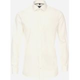 VENTI - Modern Fit - Overhemd - Beige - Dubbele Manchet en Kent Kraag - Strijkvrij