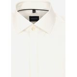 VENTI - Modern Fit - Overhemd - Beige - Dubbele Manchet en Kent Kraag - Strijkvrij