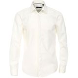 VENTI - Modern Fit - Overhemd - Beige - Dubbele Manchet en Kent Kraag - Strijkvrij