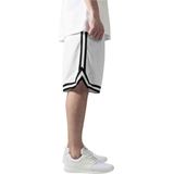 Urban Classics - Stripes Mesh Shorts - Korte Broek - Wit-Zwart - 100% Polyester