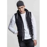 Urban Classics - Small Bubble Hooded Vest Jacket - S - Zwart/Wit