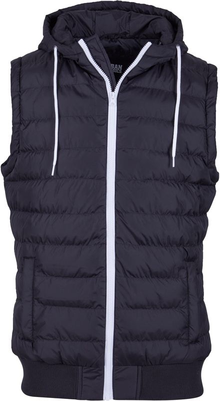 Urban Classics - Bubble Hooded Vest - Zwart - Nylon - Polyester