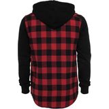 Urban Classics Hooded Checked flanel sweatshirt, vrijetijdshemd, heren, meerkleurig (blk/red/bl 283), L, meerkleurig - meerkleurig (blik/rood/Bl 283)