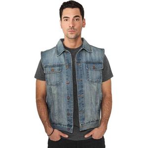 Urban Classics Denim Vest Vest lichtblauw Katoen - Basics, Street wear