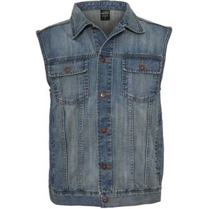 Urban Classics Denim Vest Vest lichtblauw Katoen - Basics, Street wear