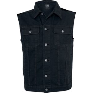 Urban Classics Denim Vest Vest zwart Katoen Basics, Street wear