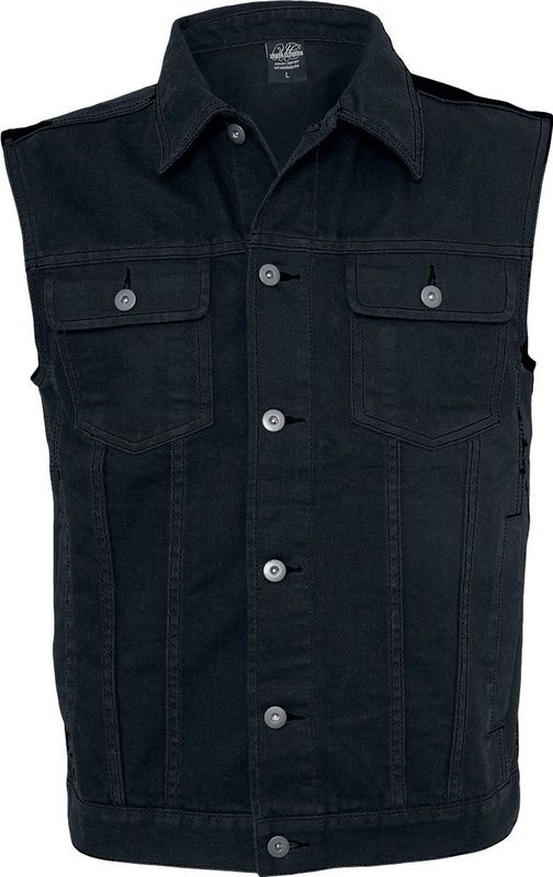 Urban Classics Denim Vest Vest zwart Katoen Basics, Street wear