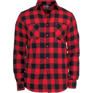 Urban Classics Checked Flanell Overhemd Zwart/Rood