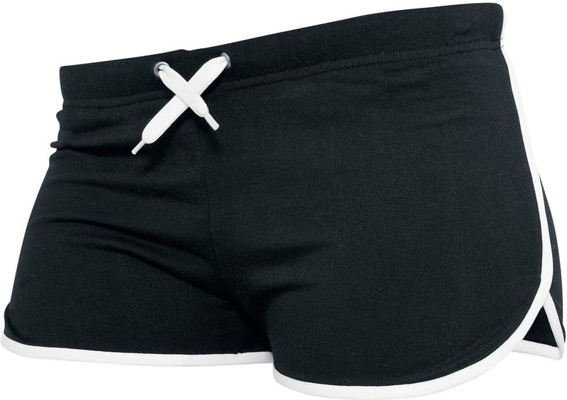 Urban Classics - Hot Pants - Korte Broeken - Zwart/Wit - Polyester/Katoen/Elastaan