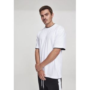 Urban Classics - Contrast Tall Heren T-shirt Wit Zwart