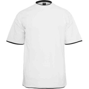 Urban Classics - Contrast Tall Heren T-shirt - Wit Zwart