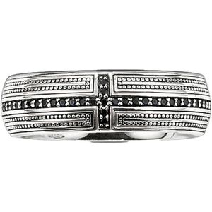 Thomas Sabo - Unisex Ring - Zilver - Zirconia - Zwarte Steen