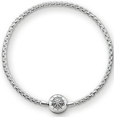 Thomas Sabo Unisex armband Karma Beads 925 sterling zilver KA0001-001-12, 16,00 cm, Sterling zilver, zonder steen,