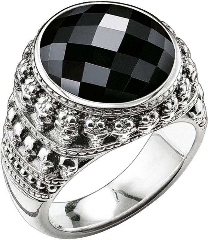 Thomas Sabo - Unisex Ring - Zilver - Zwarte Edelsteen - Zilver