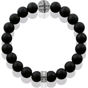Thomas Sabo Herren-Armband Rebel at heart 925 Silber Zirkonia schwarz 19 cm - A1355-705-11-L19
