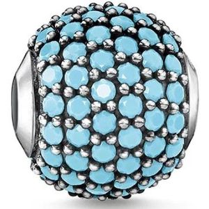 Thomas Sabo, Accessoires, Dames, Blauw, ONE Size, Pavé turquoise oorbellen glas keramiek stenen