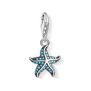 Thomas Sabo, Accessoires, Dames, Blauw, ONE Size, Zeester Bedel Hanger Turkoois Zilver