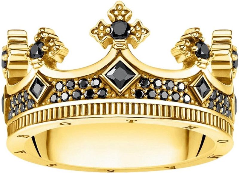 Ring - Geel Goud - Zilver - Zwart Zirconia