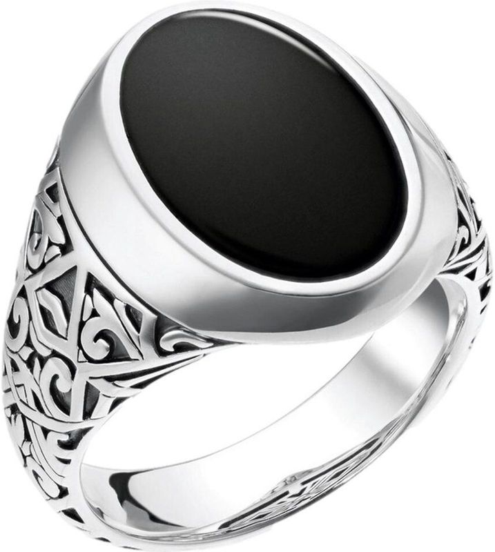 Thomas Sabo - Unisex Ring - Zilver - Zwarte Edelsteen - Sieraden