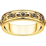 Thomas Sabo - Ring - Geel Goud - Zilver - Zwart Zirconia