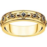 Thomas Sabo - Ring - Geel Goud - Zilver - Zwart Zirconia