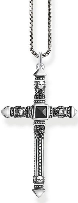 Thomas Sabo - Kreuz Kette - Zwart - 925 Sterling Zilver